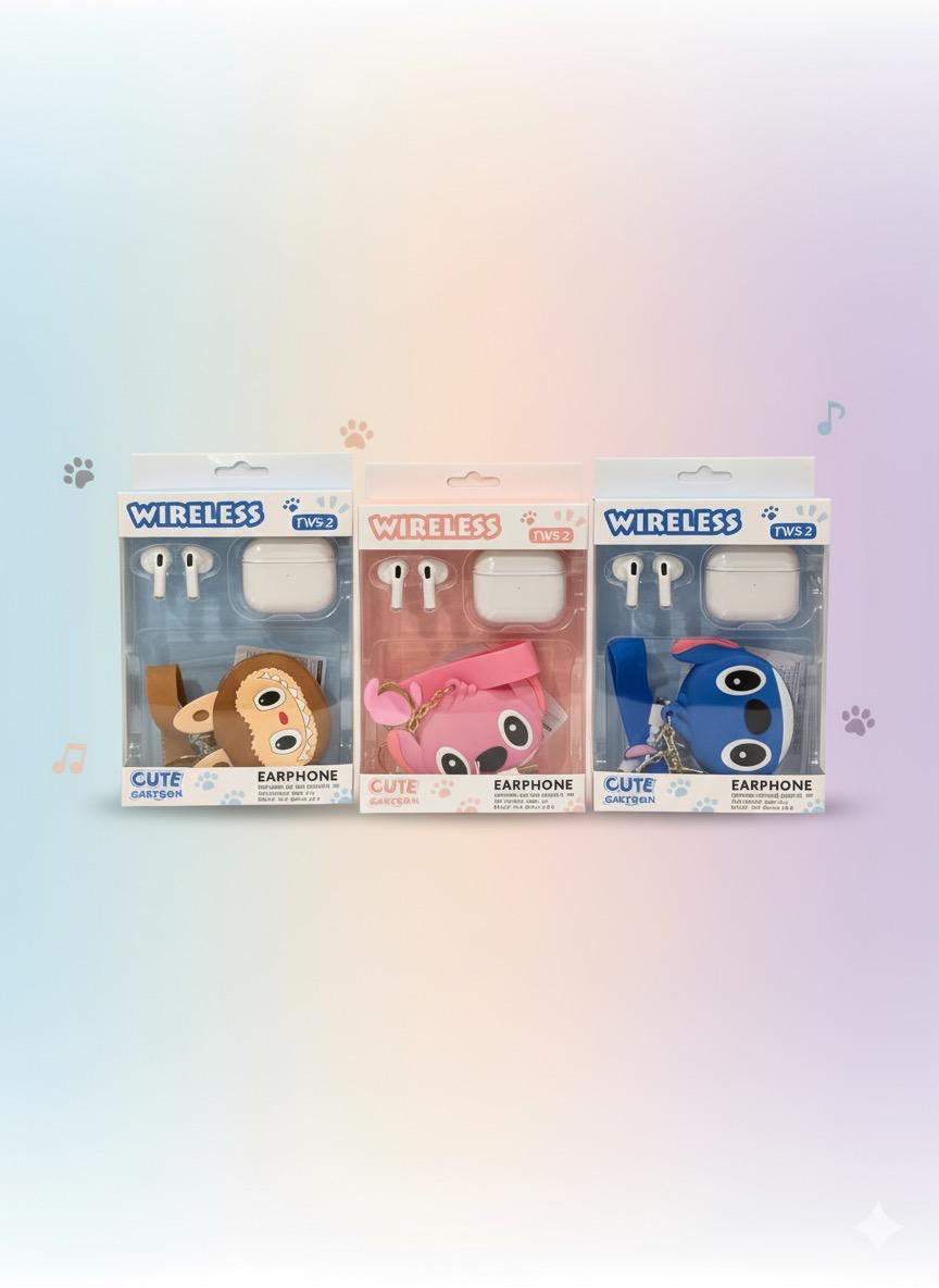 🎧 Écouteurs Bluetooth “La Boubou Stitch” – Style, Qualité & Fun ! 💙